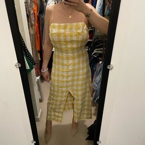 Reformation Nia Linen Tie Back Dress